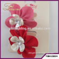 Hot sale in alibaba non-woven fabrics flower elastic hair band with artificial shells for kids